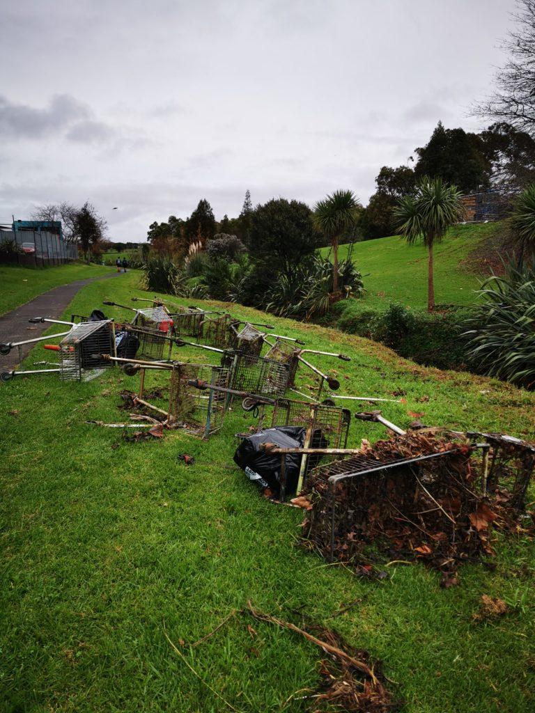 Re-purposing: 14 Trolleys pulled from Pakuranga stream