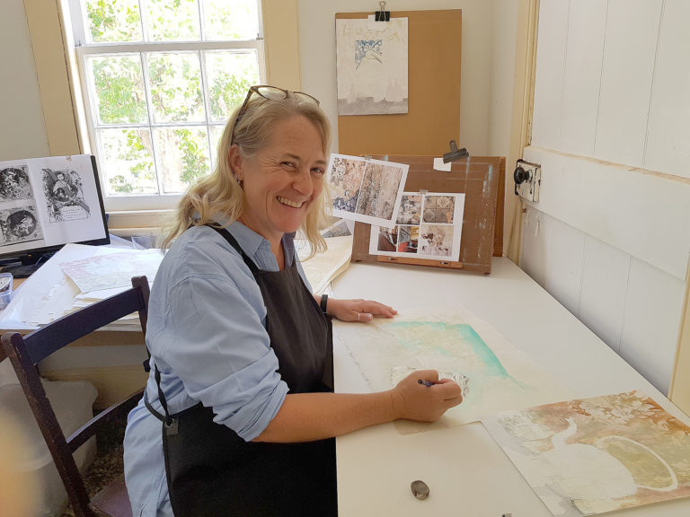 First artist in residence finds village a perfect canvas