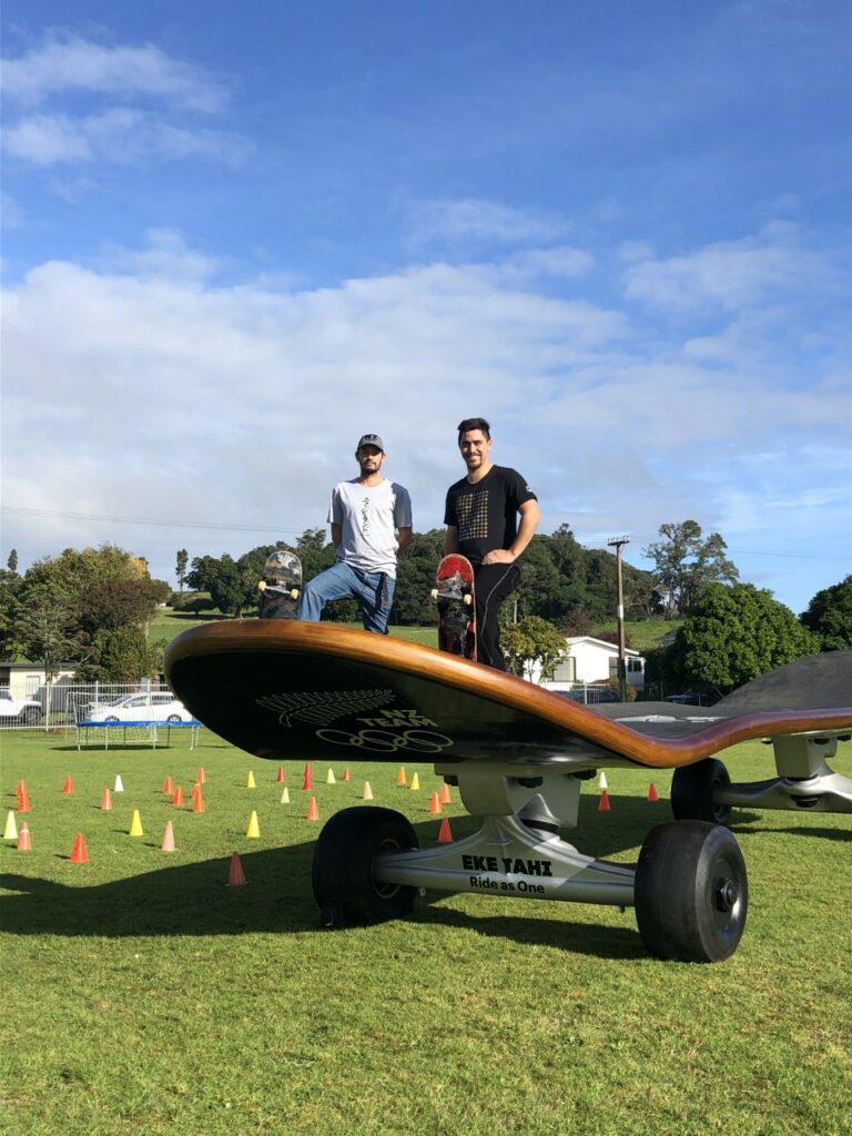 Olympic super-sized skateboard named