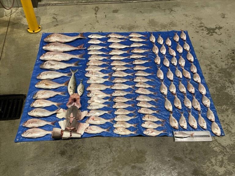 Fishers snapped with large catch