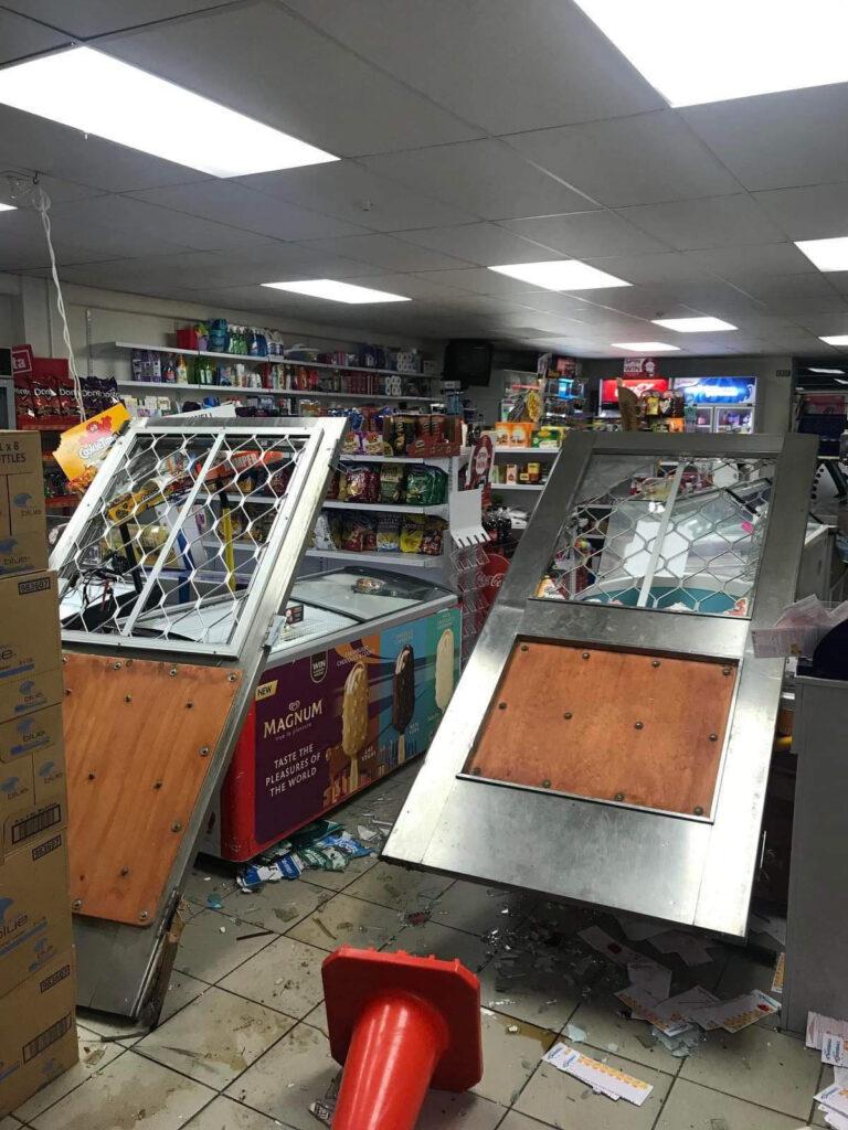 Thieves ram raid superette