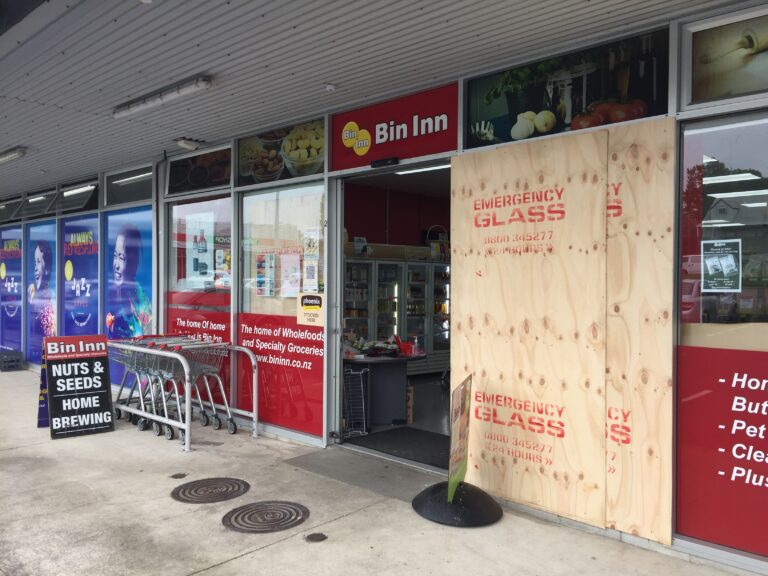 Grocery store ram-raided