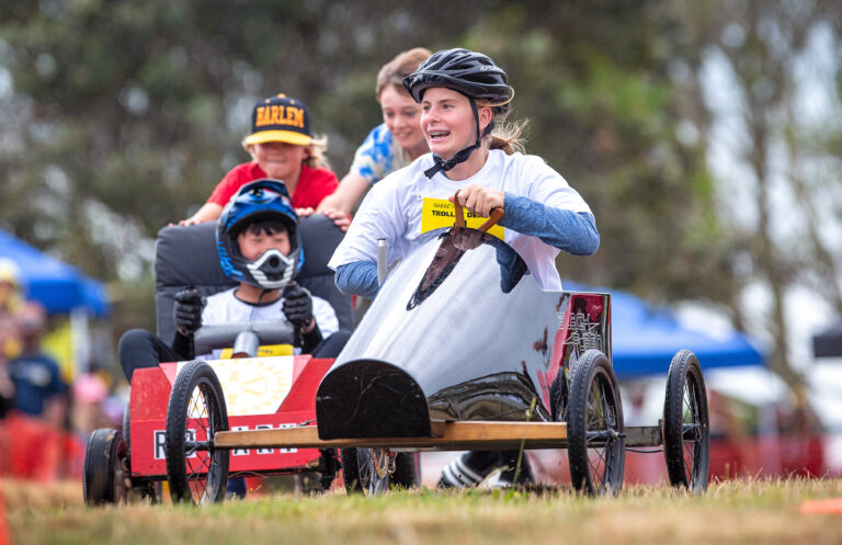 Trolley derby thrills and spills