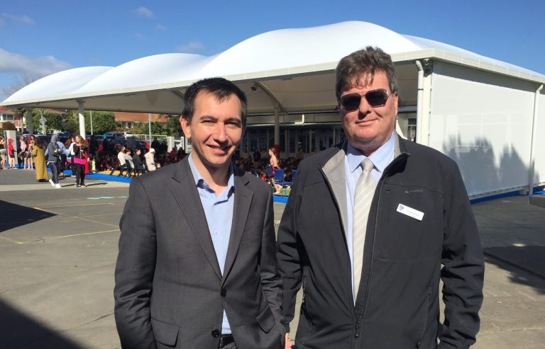 School unveils $500,000 sunshade