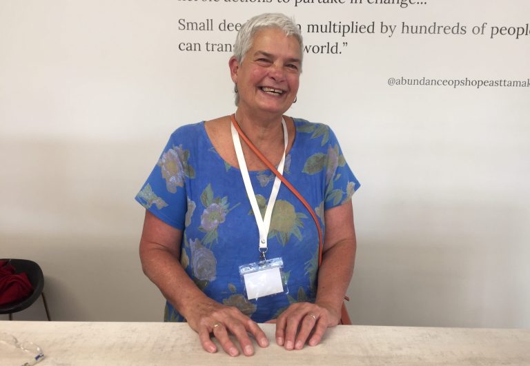 Compassionate volunteer cares for others