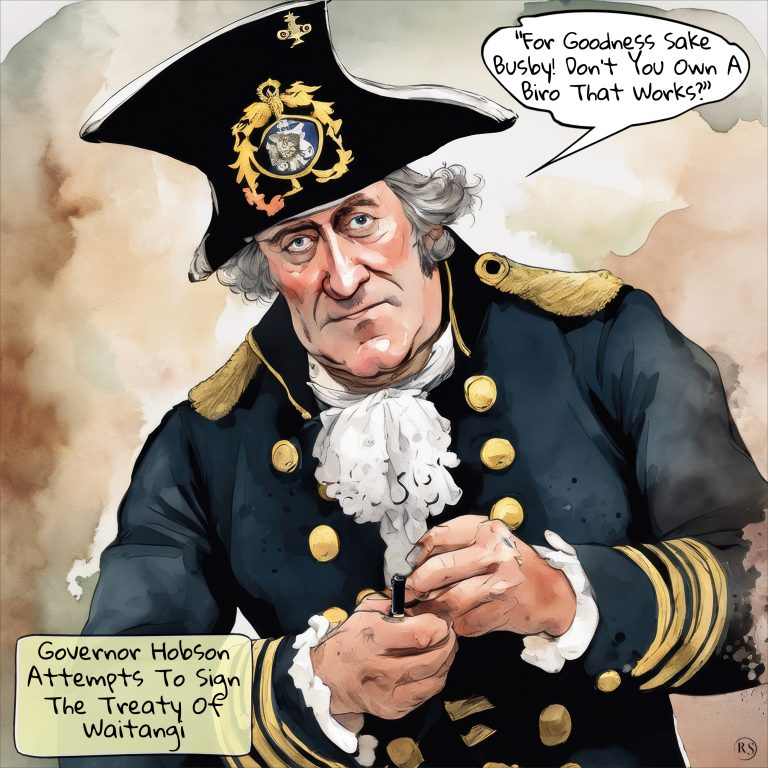 Hobson Attempts to Sign the Treaty