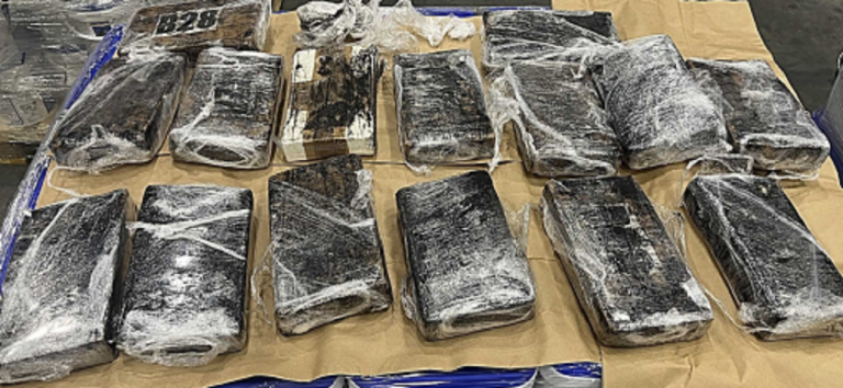 Stacks of illegal drug cocaine uncovered