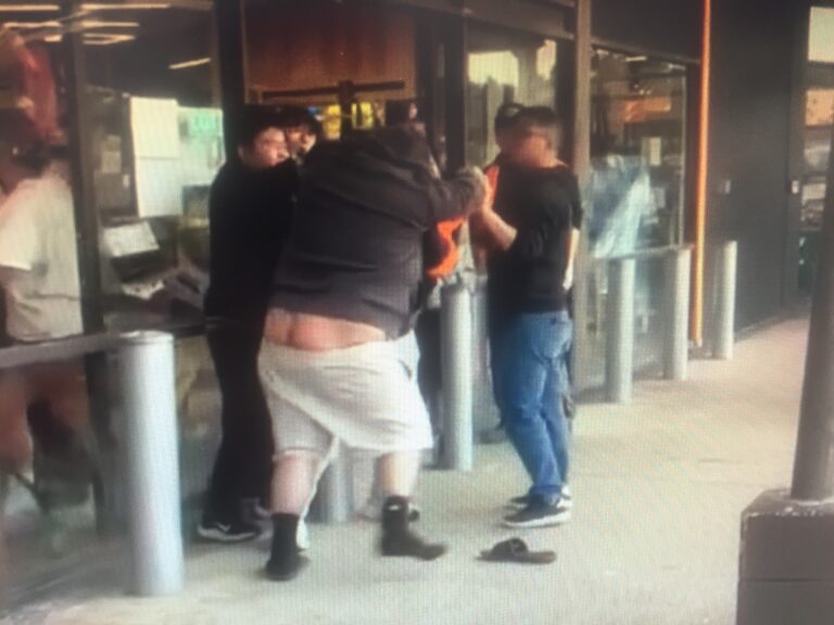 Alleged offender caught short during supermarket scuffle